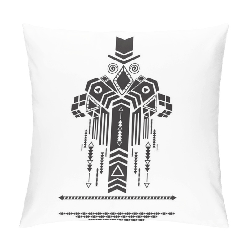 Personality  Vector illustration , ethnic Aztec style. Tribal wild image pillow covers