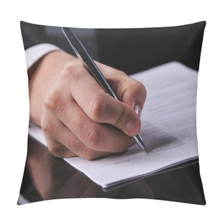 Personality  Businessman Writing On A Form Pillow Covers