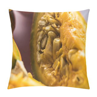 Personality  Close Up View Of Ripe Pumpkin Piece Pillow Covers