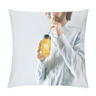 Personality  Man Drinks Fresh Lemonade  Pillow Covers