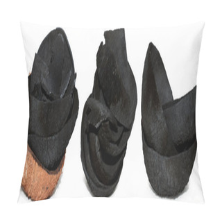 Personality  Coconut Charcoal Isolated On White Pillow Covers
