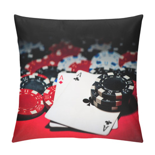 Personality  Pair Of Aces And Poker Chips Pillow Covers