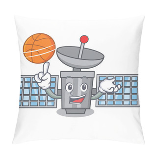 Personality  With Basketball Satelite Character Cartoon Style Vector Illustration Pillow Covers