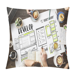 Personality  Table With Poster Concept Pillow Covers