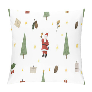 Personality  Cute Childish New Year And Christmas  Endless Pattern, Hand Painted Illustration Pillow Covers
