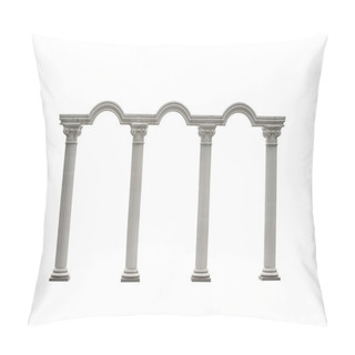 Personality  Roman Columns Gate Isolated On White With Clipping Path  Pillow Covers