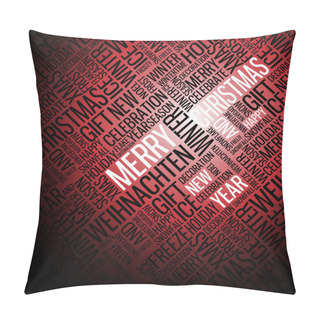 Personality  Abstract Christmas Card - Season Words On Red Pillow Covers
