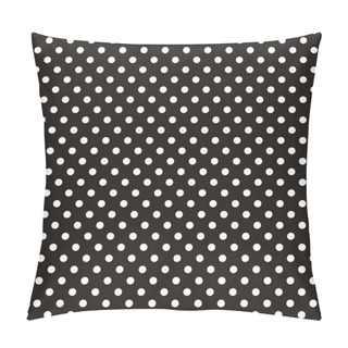 Personality  Seamless Vector Dark Pattern With White Polka Dots On Black Background. Pillow Covers