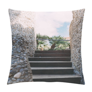 Personality  Staircase With Multicolored Stone Walls, Barcelona, Spain Pillow Covers