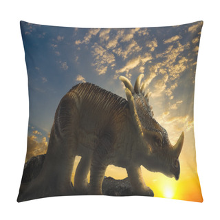 Personality  Dinosaur On A Rock Pillow Covers