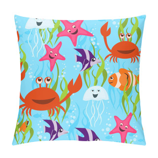 Personality  Sea Life Seamless Pattern Pillow Covers