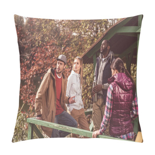 Personality  Young Travelers Resting Near River Pillow Covers