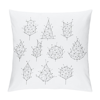 Personality  Polygonal Graphical Set Of Isolated Vector Trees Pillow Covers