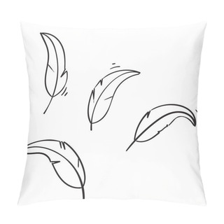 Personality  Doodle Feather Wing Illustration With Handdrawn Doodle Style Pillow Covers