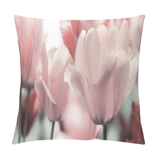 Personality  Light Pink Toned Spring Tulips Pillow Covers