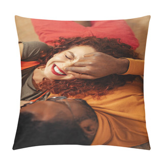 Personality  Pleased International People Spending Weekend Together At Home Pillow Covers