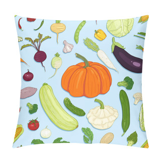 Personality  Vector Seamless Pattern Of Cartoon Vegetables Pillow Covers