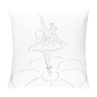 Personality  Illustration Of Dancing Ballerina With Wings Pillow Covers