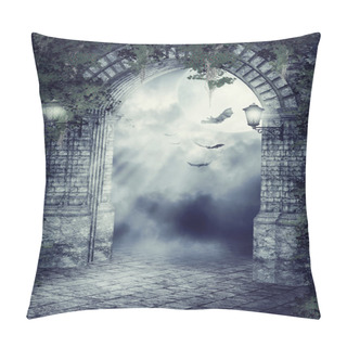 Personality  Fantasy Gate With Bats Pillow Covers