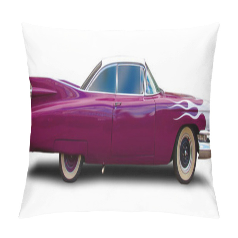 Personality  Classical American Vintage car Cadillac Eldorado 1959 isolated on white background. pillow covers