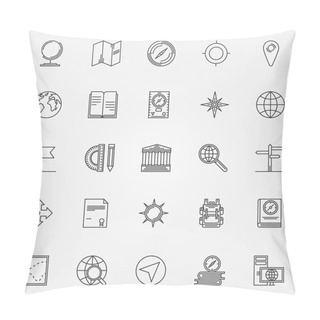 Personality  Geography Icons Set Pillow Covers