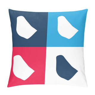 Personality  Barbados Blue And Red Four Color Minimal Icon Set Pillow Covers