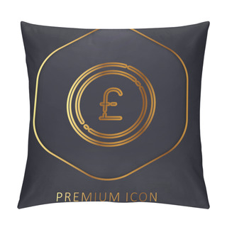 Personality  Big Pound Coin Golden Line Premium Logo Or Icon Pillow Covers
