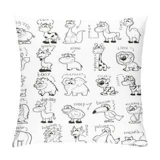 Personality  Set Of Cute Cartoon Black And White Animals Pillow Covers