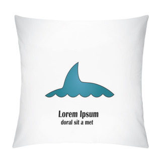 Personality  Blue Shark Or Dolphin Or Whale Fin Swimming On Sea Ocean Surace. Simple Illustration Of A Big Young Mammal Swimming Out Of The Water Surface - Danger Concept Symbol Art Pillow Covers
