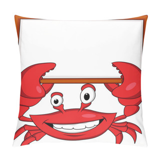 Personality  Crab With Blank Sign Pillow Covers