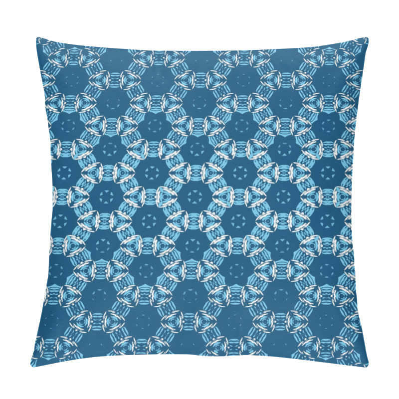 Personality  Bohemian style caleidoscope ombre seamless vector pattern in blue color. Texture for web, print, fabric, textile, card background, wrapping paper or wallpaper. pillow covers