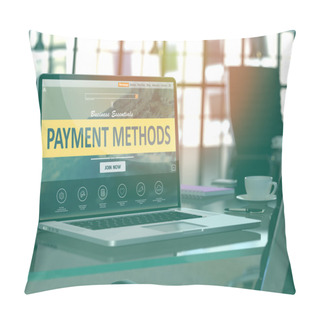 Personality  Laptop Screen With Payment Methods Concept. Pillow Covers