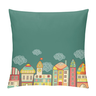 Personality  Cute Houses Seamless Pattern. Pillow Covers