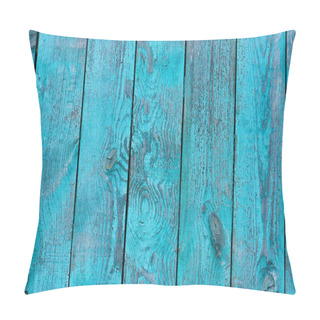 Personality  Full Frame Of Blue Wooden Planks As Backdrop Pillow Covers