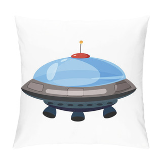 Personality  Flying Saucer Icon, Cartoon Style Pillow Covers