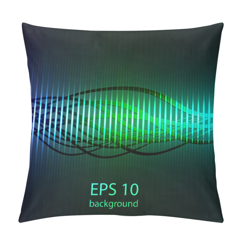 Personality  Green Shape Shining On The Dark Bakground Pillow Covers