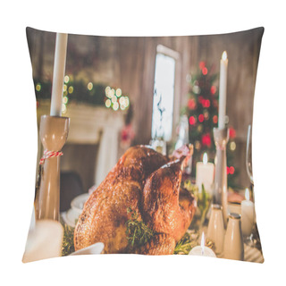 Personality  Roasted Turkey On Holiday Table Pillow Covers