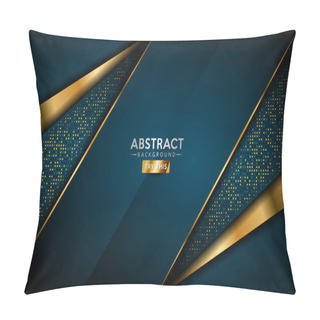 Personality  Luxurious Dark Navy Green Background With Golden Lines. Background Template Designs. Pillow Covers