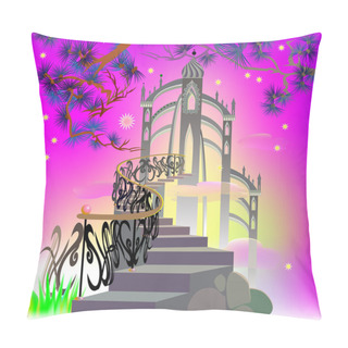 Personality  Fairyland Stairs Leading To The Magic Castle. Pillow Covers