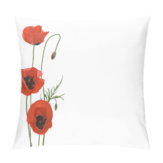 Personality  Red Poppy Flowers Pillow Covers