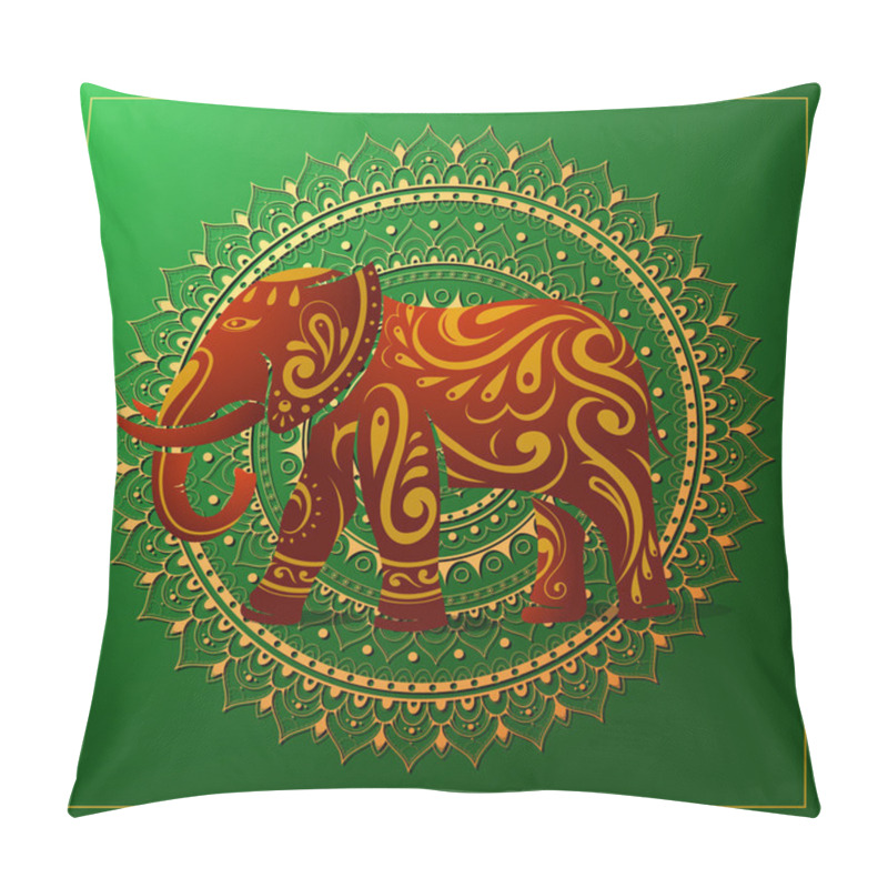 Personality  Elephant with orient ornament pillow covers