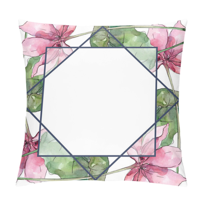 Personality  Lotus Floral Botanical Flowers. Wild Spring Leaf Wildflower Isolated. Watercolor Background Illustration Set. Watercolour Drawing Fashion Aquarelle Isolated. Frame Border Ornament Square. Pillow Covers