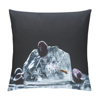 Personality  Ripe Cherry With Ice Cube Pillow Covers