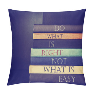 Personality  Inspirational Quote With Stack Of Books Pillow Covers