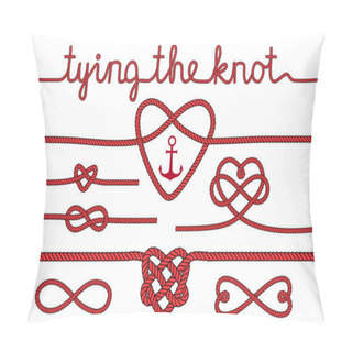 Personality  Rope Hearts And Knots, Vector Set Pillow Covers