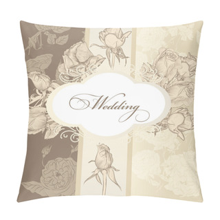 Personality  Wedding Invitation Card In Vintage Style Pillow Covers