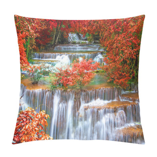 Personality  Waterfall In Deep Rain Forest Jungle (Huay Mae Kamin Waterfall I Pillow Covers