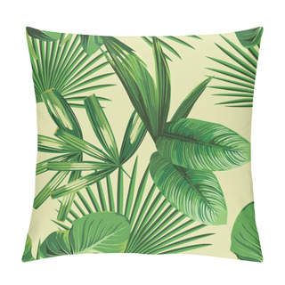 Personality  Tropical Palm Leaves Seamless Background Pillow Covers