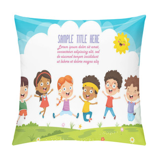 Personality  Vector Illustration Of Cartoon Children Pillow Covers