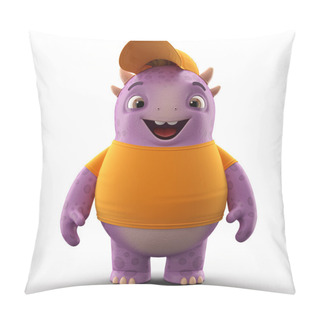 Personality  Purple Smiling Dino Monster Pillow Covers
